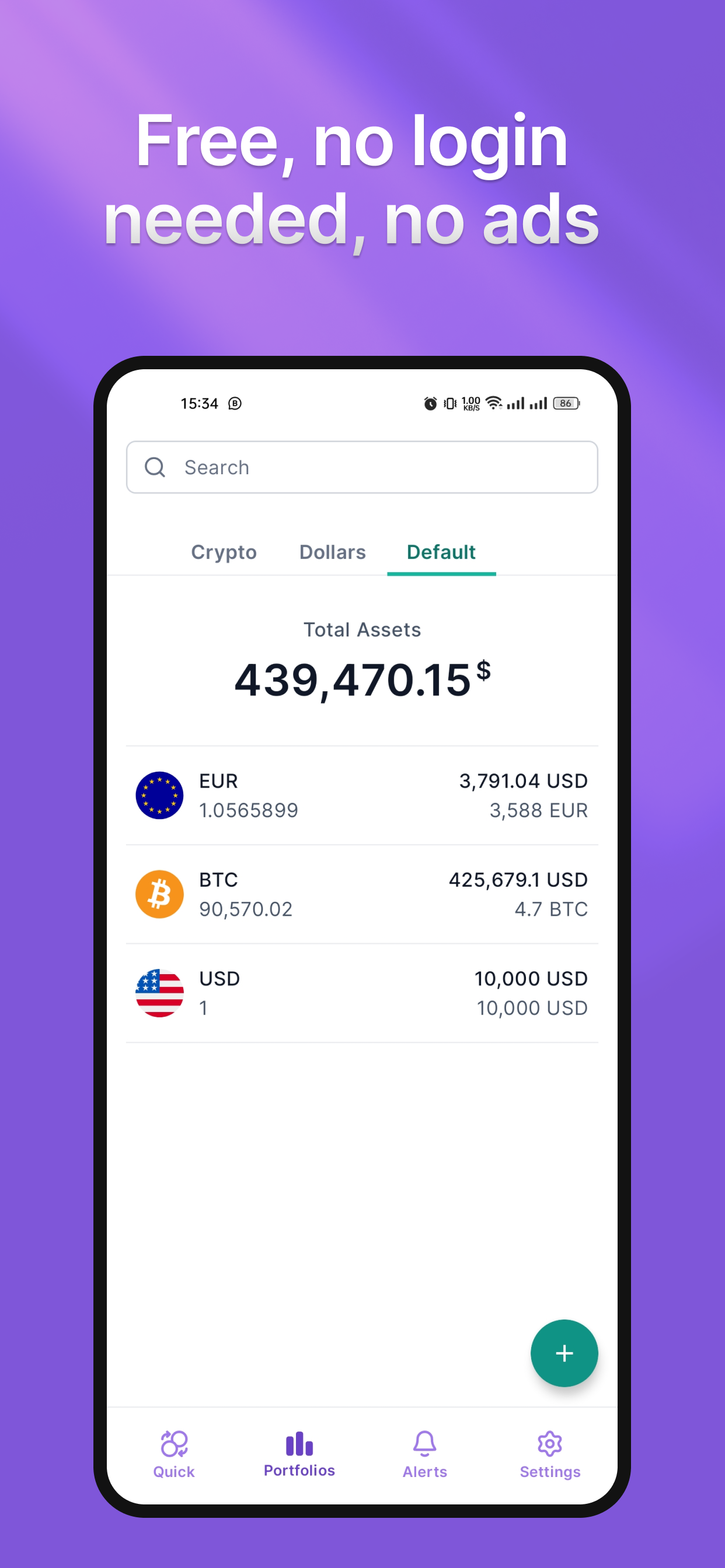 Free, no login needed, no ads